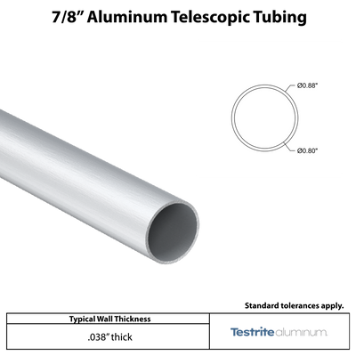 7/8" Aluminum Round Telescopic Tube