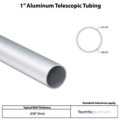 1" Aluminum Round Telescopic Tube