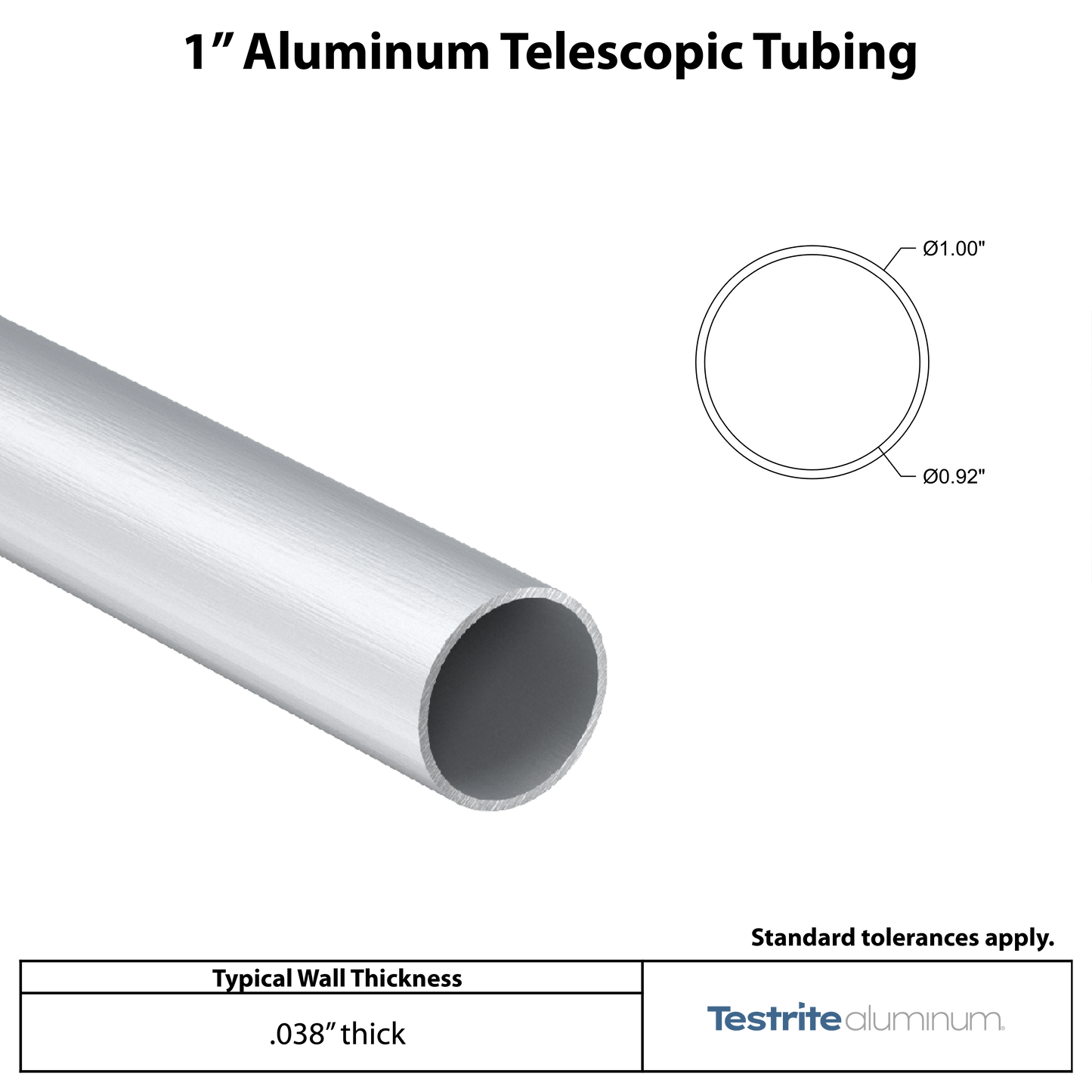 1" Aluminum Round Telescopic Tube