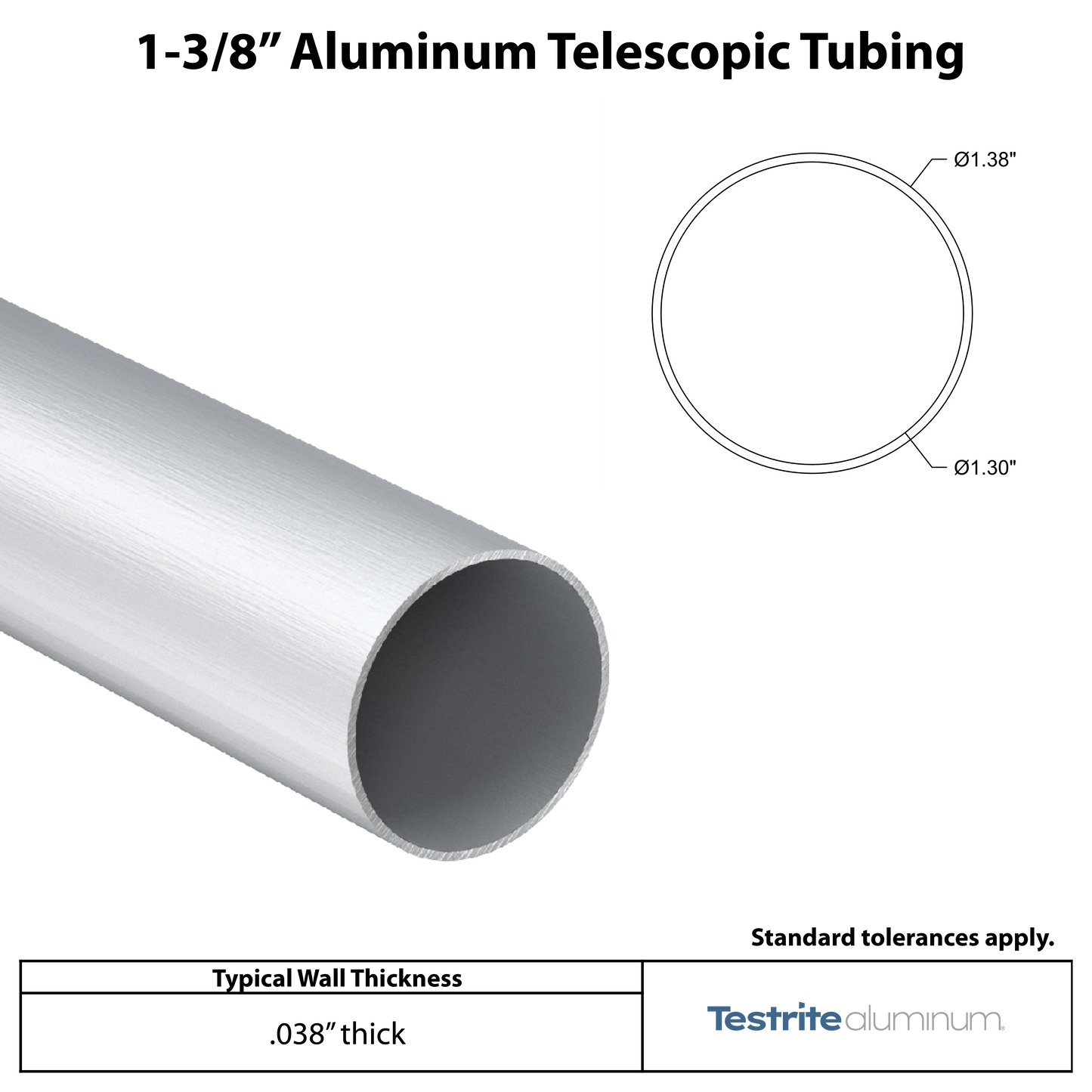 1-3/8" Aluminum Round Telescopic Tube