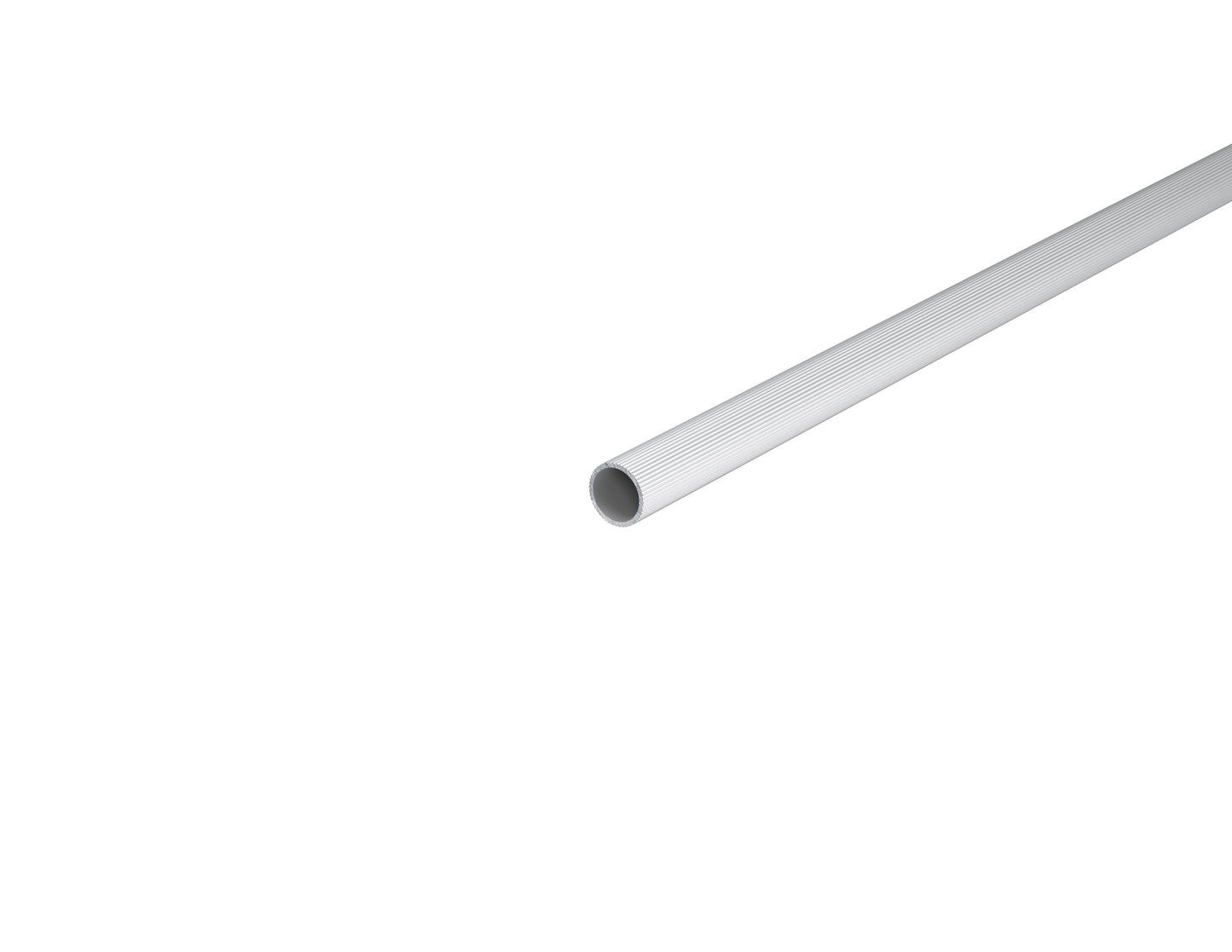 5/8" OD Fluted aluminum tube .038" wall mill finish serated exterior round extruded tube 0.625" diameter