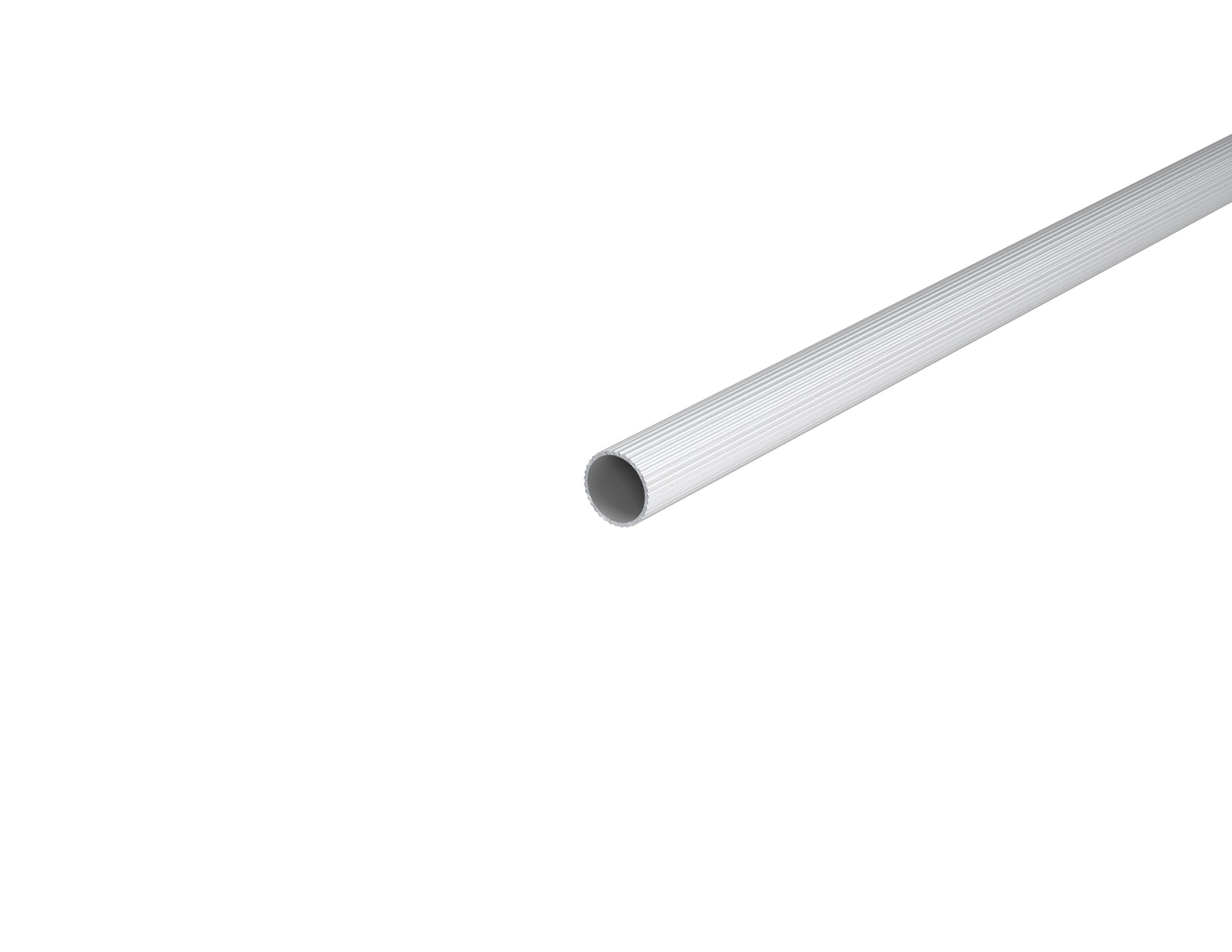3/4" OD Fluted aluminum tube .038" wall mill finish serated exterior round extruded tube 0.75" diameter