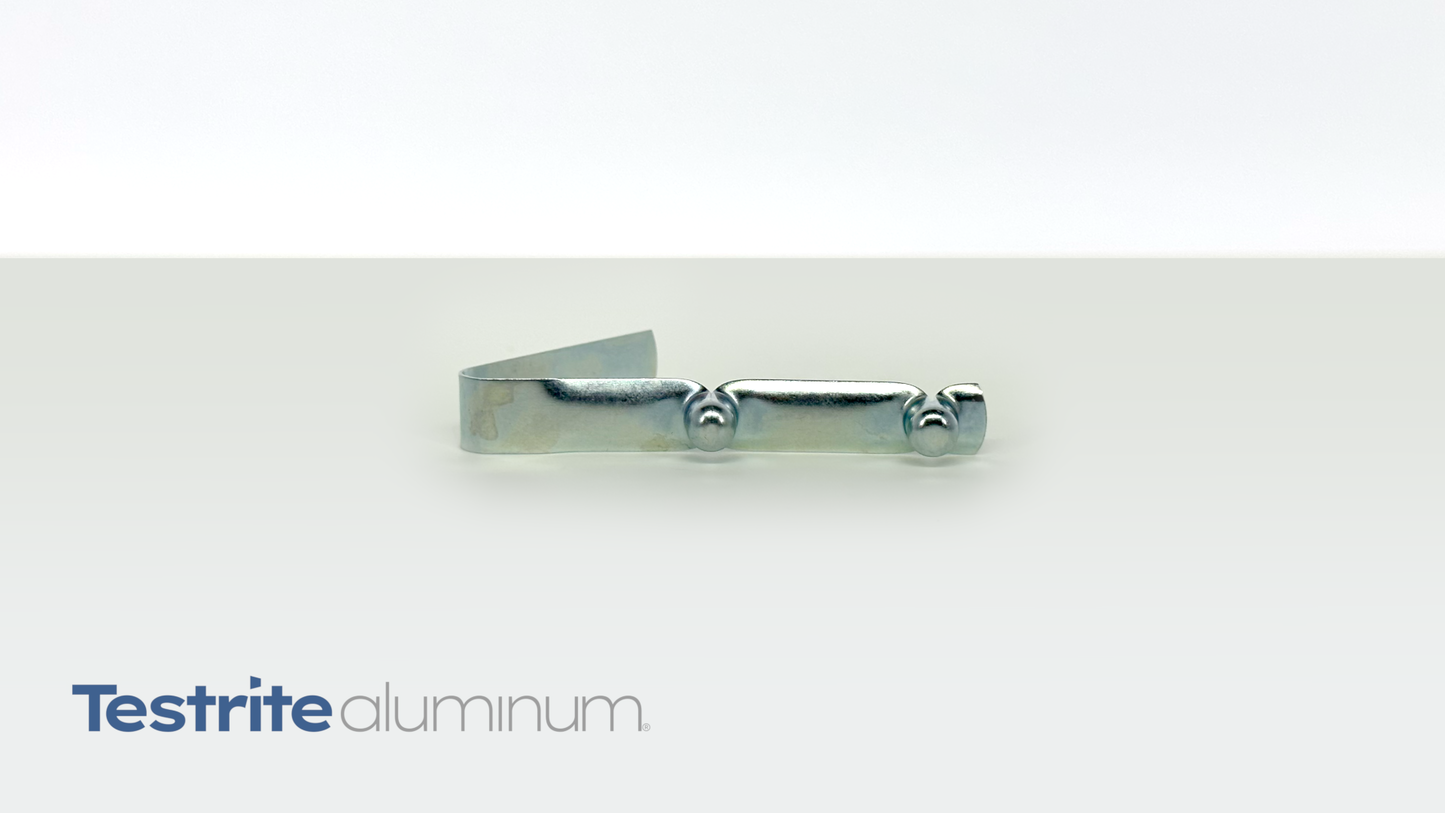 T130 Double head spring button, zinc plated steel double spring button with 1/4" head zoomed out view