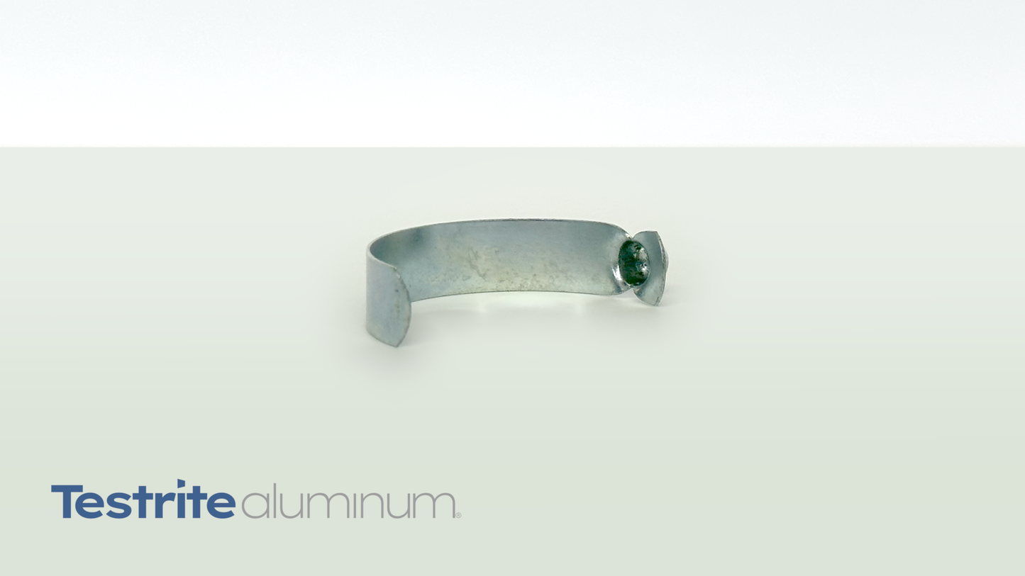C Style Spring Button for 1-1/4" OD Tubing Zinc Plated Steel 1/4" Head 0.25" Head 0.2" High Rear shot