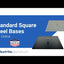 Video shows our 16" Square x 1/8" thick x 9lbs 16" square steel base standard base plate with male screw and other options